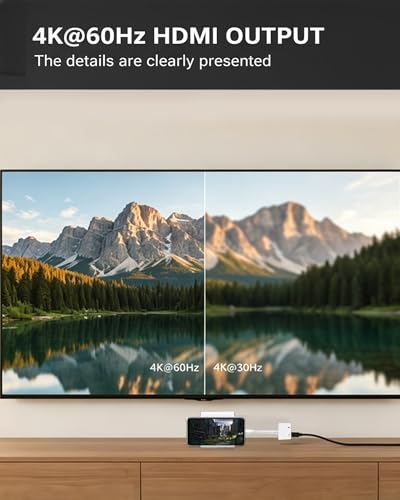 USBC to Hdmi Adapter Cable Hdmi to USB C iphone to Hdmi Adapter for Tv | 4K@60Hz100W Charging Compatible for iphone 17/16/15 Series Macbook ipad Pro to Hdtv Projector Monitor No Power Needed