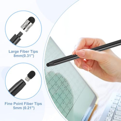 PATIKIL 5 Pcs Stylus Pens for Touch Screens, 2 in 1 High Sensitivity Universal Pen Capacitive Stylus for Phone Tablets Laptop Touch Screen Devices, Black - color: Black