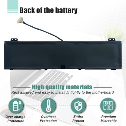 AP21B7Q Laptop Battery Replacement for Acer Predator Triton 300 SE PT314 51S 51NZ 52ML, for Swift Edge SFX16-61G Swift X 14 SFX14-71G Swift X SFX14-71G 52ZX 5911 74EQ Series 76Wh 4930mAh - size: 10.23*3.15*0.39inch AP21B7Q