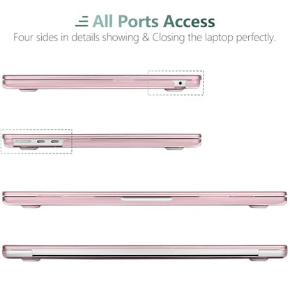 for MacBook Air 13 Inch (13.6 Inch) Case, M5/M4/M3/M2 Chip 2026 2025 2024 2023 2022, Hard Plastic Printed Cover with Screen Protector & Keyboard Cover & Dust Plugs, Red & Pink Stripes - color: Red & Pink Stripes
