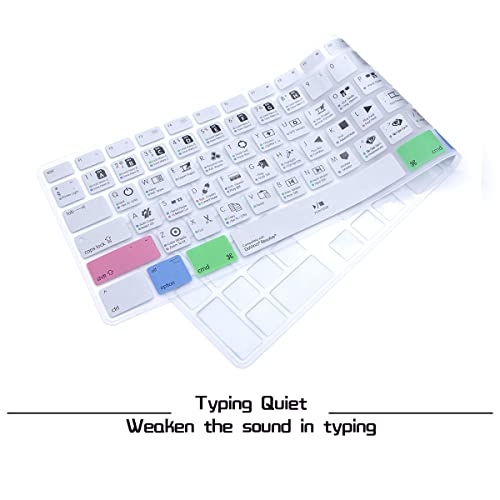 HRH for iMac G6 MB110LL/B and MB110LL/A A1243 Keyboard with Numeric Keypad NumberPad Print with: Davinci Resolve Functional Shortcuts Hot Keys Design Silicone Keyboard Skin Cover [US/EU Layout] - color: Z-DaVinci Resolve