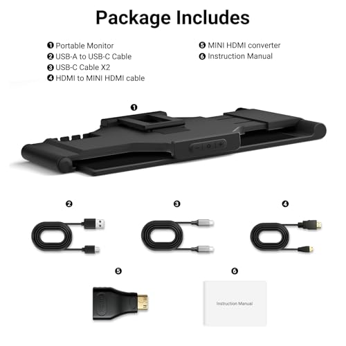 Laptop Screen Extender 14.1" 1080P, Dual Screen Monitor for Laptop 13-17.3" | Plug & Play FHD IPS Portable Monitor Extender with USB-C/HDMI,Travel Monitor for Work, Home Office Mac/Windows/Chrome/Android