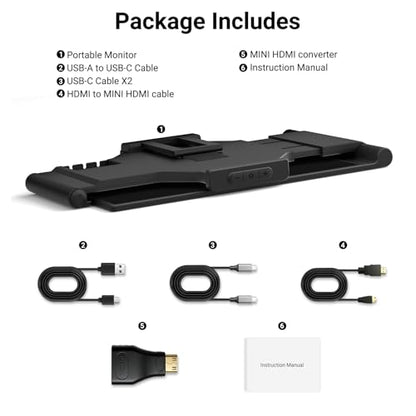 Laptop Screen Extender 14.1" 1080P, Dual Screen Monitor for Laptop 13-17.3" | Plug & Play FHD IPS Portable Monitor Extender with USB-C/HDMI,Travel Monitor for Work, Home Office Mac/Windows/Chrome/Android
