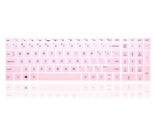 English Silicone Keyboard Cover for HP Envy x360 15.6''Series /2020 2019 Pavilion 15/Pavilion x360 15.6" Series/Envy 17 17.3" Series/Laptop 15t 17t 17-ca0011nr 17-by0040nr,Light Pink - color: Light Pink