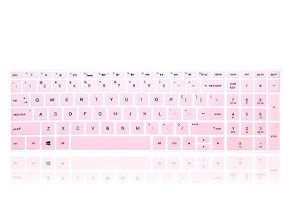 English Silicone Keyboard Cover for HP Envy x360 15.6''Series /2020 2019 Pavilion 15/Pavilion x360 15.6" Series/Envy 17 17.3" Series/Laptop 15t 17t 17-ca0011nr 17-by0040nr,Light Pink - color: Light Pink