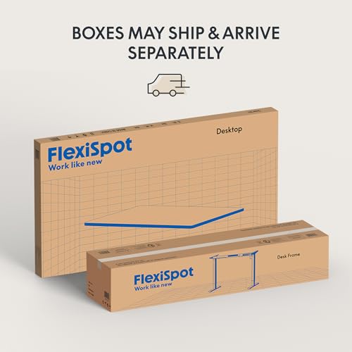 FLEXISPOT EN2 55"x28" Whole-Piece Standing Desk with Power Strip, White | Whole-Piece Desktop, Easy-Access Clamp Power Strip, Organized Cable Management, Modern Home Office Setup - color: White Top + White Frame, size: 55x28"