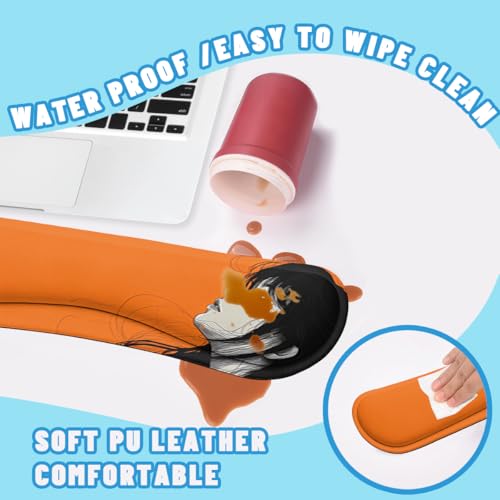 Anime Girl Aesthetic Desk Mat Set Minimal Line Art Portrait Mouse Pad with Wrist Rest 4in1 Desk Mat for Desktop Ergonomic Computer Desk Arm Wrist Anti-Slip Computer Mouse Pad Home Office Gaming - color: Anime Girl Aesthetic