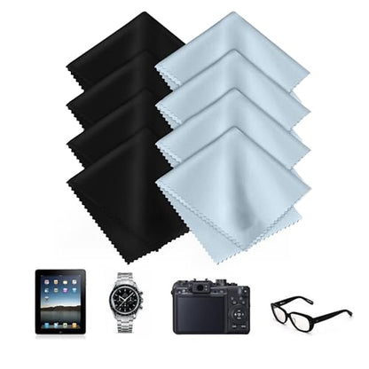 8-Pack Premium Microfiber Cleaning Cloths -Ultra-Soft, Streak-Free, lint-Free, Suitable for Glasses, Screens, Cameras, Mobile Phones,General Soft High-Quality Polishing Cloth and televisions