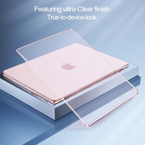 MOSISO Compatible with MacBook Neo Case 13 inch 2026 A3404 A18 Pro Chip | Ultra-thin Protective Crystal Hard Shell Case&Keyboard Cover&Screen Protector, Blush - color: Blush
