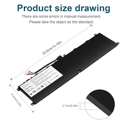 BTY-M6L MS-16Q2 MS-16Q3 Laptop Battery Compatible with MSI GS65 GS75 Stealth Thin 8RF 8SE 8SF 8SG 9RE 9SD 9SE 9SF 9SG PS63 PS42 8RB Modern 8RC 8SC P65 Creator 8RD 8RF 8RE 8SF 9SE P75 Creator 9SC 9SE - size: 13.19*3.23*0.28inch BTY-M6L