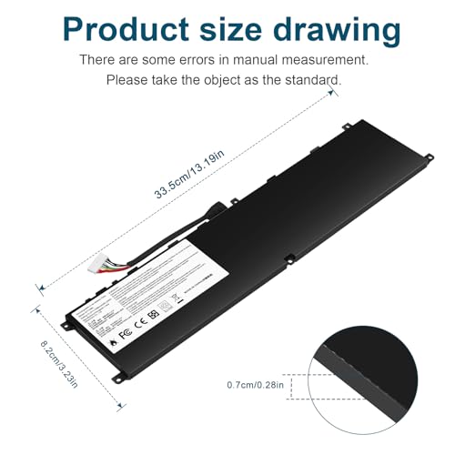 TREE.NB BTY-M6L Laptop Battery Replacement for MSI GS65 Stealth Thin for MSL GS75 Stealth Thin for MSI GS60 6QE-054US Series for MSI P65 Creator 8RD-021 8SF 9SE Series - size: 13.19x3.23x0.28inch BTY-M6L