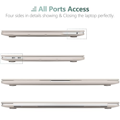 for MacBook Pro 13 inch Case 2023 2022 2021 2020 Release Model: A2338 M2/M1 A2289 A2251 with Touch Bar & Touch ID, Cream Matte Plastic Hard Shell Case & Keyboard Cover, Stone - color: Stone