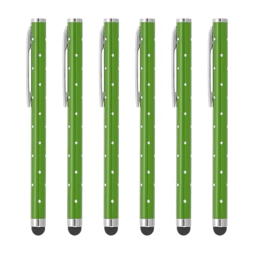 PATIKIL Stylus Pens for Touch Screens, 6 Pcs High Precision Universal Bling Stylus Crystal Metal Capacitive Pen for Touch Screen Devices Phone Tablets Laptop, Green - color: Green