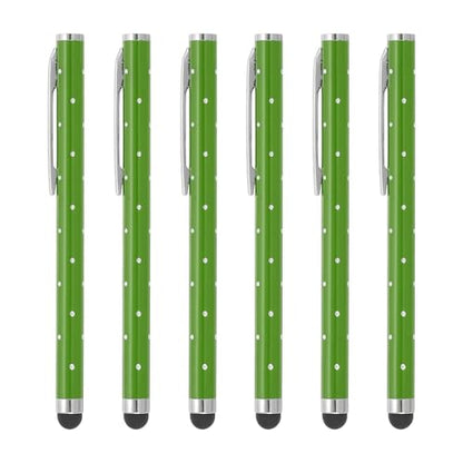 PATIKIL Stylus Pens for Touch Screens, 6 Pcs High Precision Universal Bling Stylus Crystal Metal Capacitive Pen for Touch Screen Devices Phone Tablets Laptop, Green - color: Green