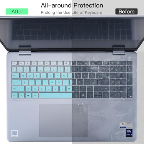 Keyboard Cover for 2025 Dell 16 Plus Laptop DB16250, Dell 16 Plus 2-in-1 Laptop DB16255 DB06250, Dell Inspiron 16 5640 5645, Dell 16 Laptops DC16250 DC16251 Keyboard Protector Skin, Ombre Mint - color: Ombre Mint