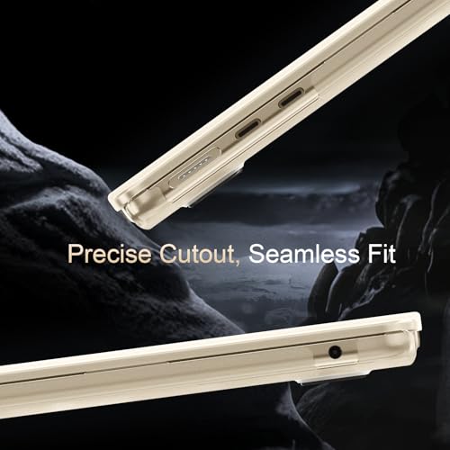 AKIT Compatible with MacBook Air 15 Inch Case 2026 2025-2023 M5 M4 M3 M2 A3448 A3241 A3114 A2941, [Ultra-Thin] [Official Color Match] Hard Case Protector Cover for MacBook Air 15 Inch, Starlight - color: Starlight