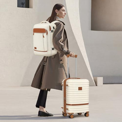 Joyway Expandable Carry on Luggage Sets Airline Approved Luggage Sets 3 Piece,Suitcases with Wheels, Lightweight ABS Hard Shell 20 Inch Suitcase with TSA Lock Spinner Wheels (Carry on luggage，White) - color: White, size: Carry on luggage