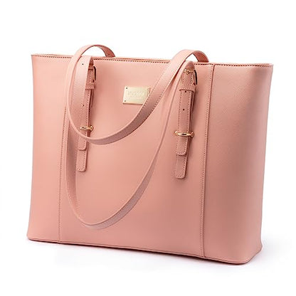 Professional Laptop Purse Tote Bag with Padded Compartment Fits Up to 15.6 Inch Computer, N°1-Pink - color: Pink