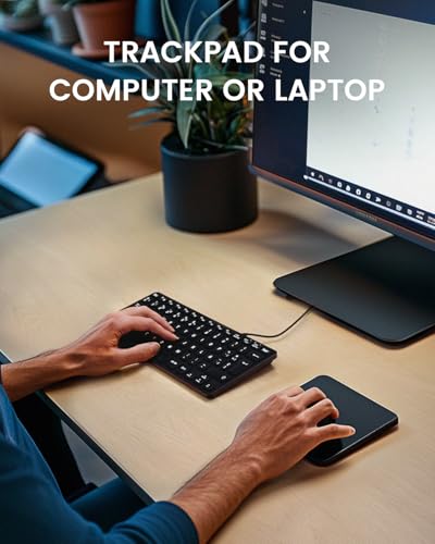 Perixx PERIPAD-706 [Firmware Updated] Wireless Slim Touchpad for Windows System - Multi-Device Bluetooth and 2.4G RF Connectivity - Rechargeable via USB-C - Large Size 5.31x4.57x0.55 Inches - Black