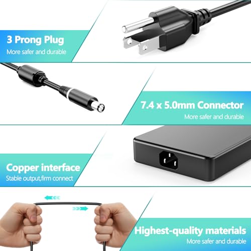 HNHTKJ 240W Charger for Dell Alienware M15 R7 M17 R5 Gaming Laptop | Dell Alienware 15 R2-R5 X51 M17X M18X,Precision 7540 7670 7710 7770 7780 M6600 M6700 M6800, GA240PE1-00 Power Cord