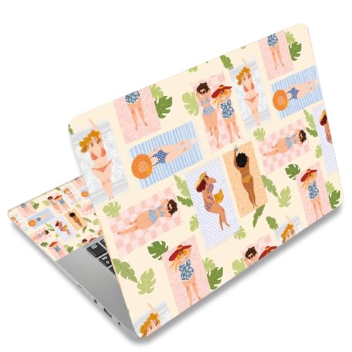 Universal Laptop Skin Protector,Scratch Resistant,Removable Adhesive,Fits Up to 15.6” Laptops - Customizable for Smaller Sizes | Multiple Designs Available (Beach Sunbathing, 15.6 inch) - color: Beach Sunbathing, size: 15.6 inch