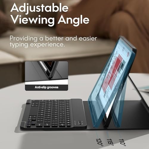 Galaxy Tab S9 FE+/ S9+ /S10+ 12.4 Inch Case with Keyboard, Detachable Bluetooth Keyboard with Pen Holder for Samsung Tab S10+ Plus/S9+ Plus/S9 FE+ Plus/S8+ Plus/S7FE/S7+ Plus 5G 12.4", Navy Blue - color: Dark Blue, size: S9FE+ 12.4"