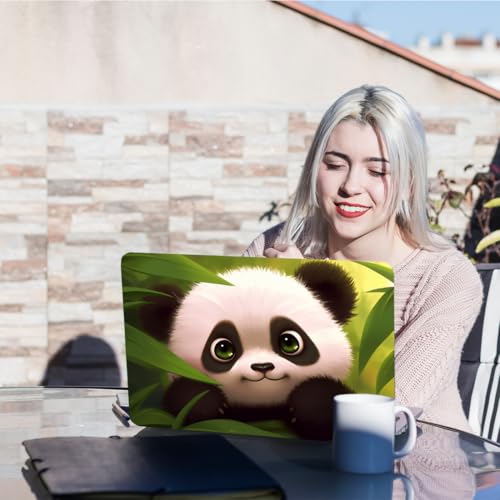 PLIGREAT Cute Panda Laptop Decal Sticker Skin Cover, Cartoon Laptop Stickers Skins Decal Fits 12" 13" 13.3" 14" 15" Laptops Universal Removable Vinyl Notebook Art Protector Netbook PC Cover Decals