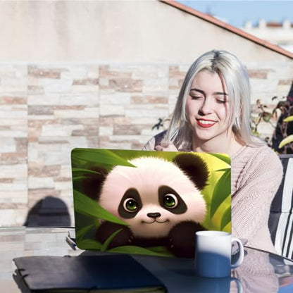 PLIGREAT Cute Panda Laptop Decal Sticker Skin Cover, Cartoon Laptop Stickers Skins Decal Fits 12" 13" 13.3" 14" 15" Laptops Universal Removable Vinyl Notebook Art Protector Netbook PC Cover Decals