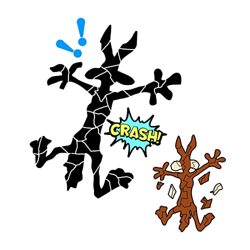 2 Pcs 10" 6.1" Reflective Scratch and Dent Fix Car Sticker, Funny Cartoon Coyote Splash Into Pieces, Bumper Stickers for Jeep, Truck, Motorcycle, Laptop, Skateboard, Window Decals Band-Aid Stickers - color: Coyote-l