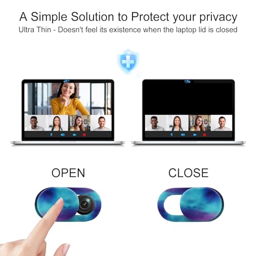 Camera Cover Slide, Colorful Space, 8 Packs | Webcam Cover, Ultra Thin Sticker, Privacy Protector, Fit MacBook Pro, iMac, iPad Pro, Laptop, Tablet - color: Colorful Space ( 8S )