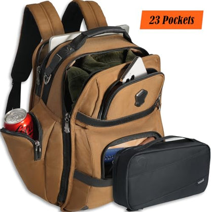 WELKINLAND 24H Business Backpack for Men with Toiletry Bag, 16" Laptop Executive Backpack for Mens, 28L Business Computer Backpacks, Heavy Duty Laptop Backpack, Carry-on Executive Backpacks for Men