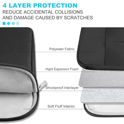 Lacdo 13 inch Laptop Sleeve Case for 13 inch MacBook Air M5 A3449 (2026), M4 A3240 2025, M3 A3113, M2 A2681, M1 A2337 | 13" MacBook Neo A18 Pro A3404 (2026) | iPad Air/Pro 13 M5 Computer Bag, Black - color: Black, size: New MacBook Air/Neo/Pro 13 Inch