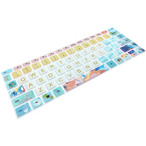 Protective Keyboard Cover Skin for 12.4" Microsoft Surface Laptop Go (2020 Released), Flower and Big Letter Designs, Litter Flowers - color: Litter Flowers