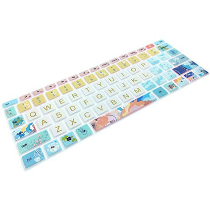 Protective Keyboard Cover Skin for 12.4" Microsoft Surface Laptop Go (2020 Released), Flower and Big Letter Designs, Litter Flowers - color: Litter Flowers