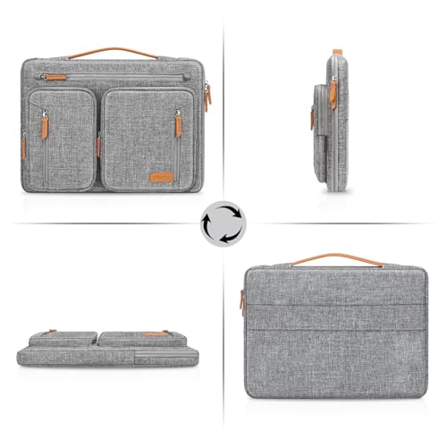 MOSISO 360 Protective Laptop Case 13.3 inch, 13-13.3 inch Laptop Sleeve | Compatible with MacBook Air/Pro 13/14, HP Dell Acer, Side Open Carrying Computer Bag with 5 Accessory Pockets&Belt, Gray - color: Gray, size: 13.3 inch