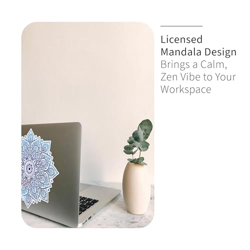 Mandala Laptop Sticker Decal - Removable Waterproof White Vinyl Decals Stickers - Mandalas Blue Sticker Starry Night Partial Skin Compatible with Computer MacBook Air Pro 13 15 inch Mac - color: Sky Blue on White Material (for Darker Laptop)