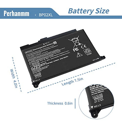 BP02XL 849909-850 Battery for HP Pavilion 15AU 15-AW 15-au123cl 15-au023cl 15-au091nr 15-au063cl 15-au030wm 15-au018wm 15-au010wm 15t-au100 15t-au000 15z-aw000 849909-855 849569-421 - size: 5.43 x 4 x 0.6 inches BP02XL BATTERY