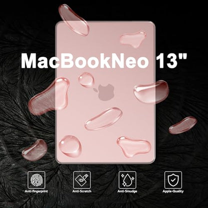 AKIT for MacBook Neo 13 inch Case 2026 (A18 Pro, A3404), Blush Clear | Bare-Metal Feel Hard Shell, 2 Keyboard Covers & Screen Protector, Anti-Scratch & Fingerprint Free, Precise Fit Official - color: Blush Clear