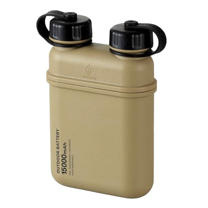 ELECOM NESTOUT Rugged Power Bank, 15000mAh Outdoor Charger, 32W USB C Fast Charging PD, Waterproof IP67, Heavy Duty Shockproof, Tactical Battery Pack for iPhone Tablet Hiking Camping Survival (Beige) - color: Beige