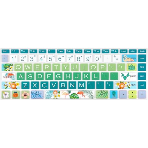 Keyboard Cover for HP 14" Laptop/HP Pavilion x360 14M-BA/CD 14M-DH 14-BF 14-cm 14-CF 14-DF 14-dk 14-DS 14-dq 14-FQ Series, 14-dq0020nr/dq0030nr, 14-fq1025nr/fq0033dx, Flamingo - color: Flamingo