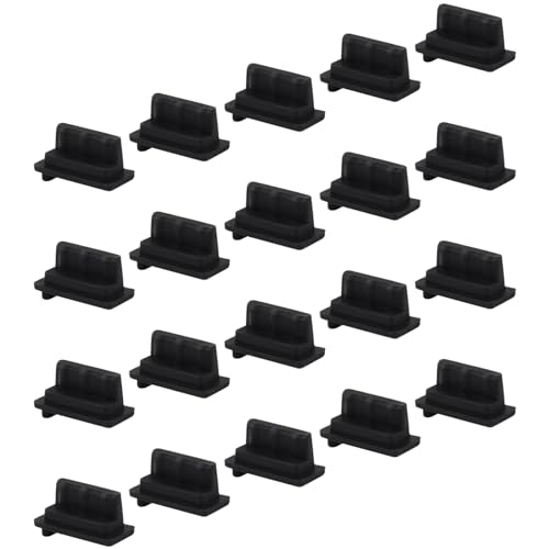 Jiozermi Black Silicone USB A Female Anti Dust Plug, 20 Pcs | Protector Stopper, Port Cap Cover, Dustproof Cap, For Desktop PC Laptops - color: Black