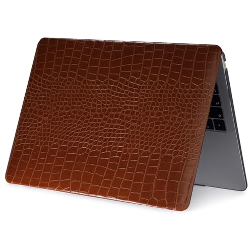 Hard Case Compatible with Old Version MacBook Pro 13 inch Case 2012 2011 2010 2009 2008 Release A1278 with CD-ROM, Crocodile Print Leather Laptop Protective Hard Shell & Keyboard Cover, Brown - color: Brown, size: A1278(Pro 13" w/CD-ROM 2008-2012)