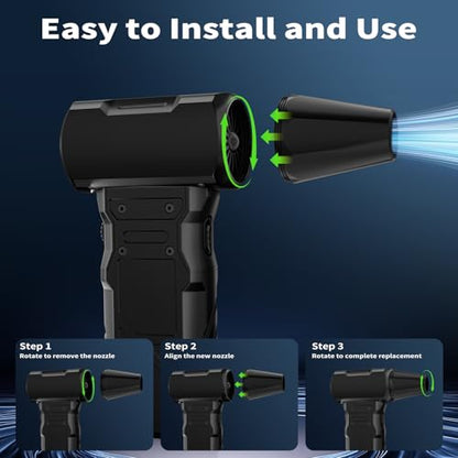Compressed Air Duster-100000RPM Electric Air Duster for PC | Keyboard Cleaning，3-Speed Cordless Turbo Fan Rechargeable Reusable Compressed Air Blaster, Air Bed, Outdoors, Home.X3