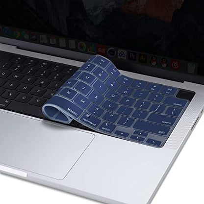 MOSISO Keyboard Cover Skin Compatible with MacBook Air 15 inch M3 M2 | A3114 A2941/Air 13.6 A3113 A2681/Pro 14/16 M4 M3 M2 M1, Navy Blue - color: Navy Blue