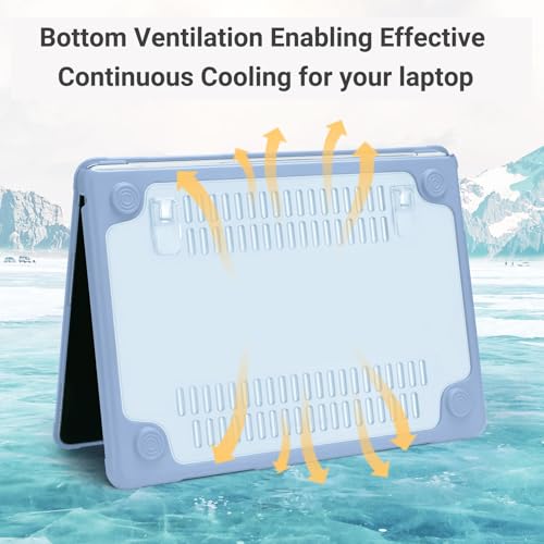 MOSISO Compatible with MacBook Air 13 inch Case M5 M4 M3 M2, Sky Blue | 4 in 1 Kit Anti-Crack Hard Shell with Kickstand for MacBook Air 13.6 inch Case 2026-2022 A3449 A3240 A3113 A2681 - color: Sky Blue