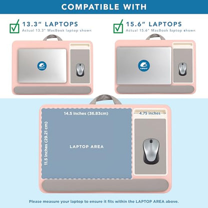 LAPGEAR Home Office Pro Lap Desk – Pink, Fits 15.6” Laptops - color: Blush Pink, size: Home Office Pro W/Wrist Rest