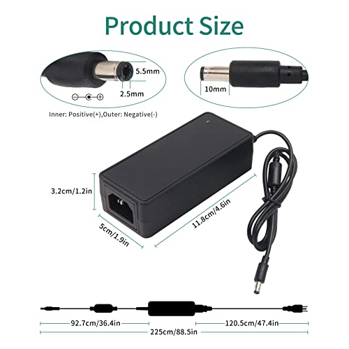 24V 2A 48W Universal AC DC Power Supply Adapter with 5.5x2.5mm Plugs | 100-240V 50-60Hz input, 5.5x2.5mm plug(Compatible 5.5x2.1mm), for LED strips & CCTV cameras