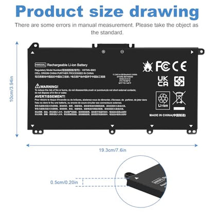 HW03XL Laptop Battery for HP Pavilion 15-EG 15-EG1025CL 15-EG1053CL 15-EH 15-EH1254NG 17-CN 17-CN0065CL 17-CN0023DX 17-CN0053CL 15T-EG 15Z-EH 17-CP 17S-CU 17T-CN 17Z-CP Series L97300-005 HSTNN-IB90 - size: HW03XL 8.94*4.96*0.71 in