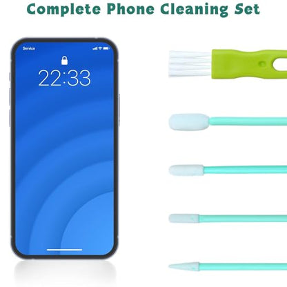Aneco 68 Pieces Cell Phone Cleaning Kit Brush Set USB Charging Port Type C Anti Dust Port Plug Set and Headphone Jack Cleaner Compatible with iPhone, iOS Android, Cell Phone, Electronics Cleaner