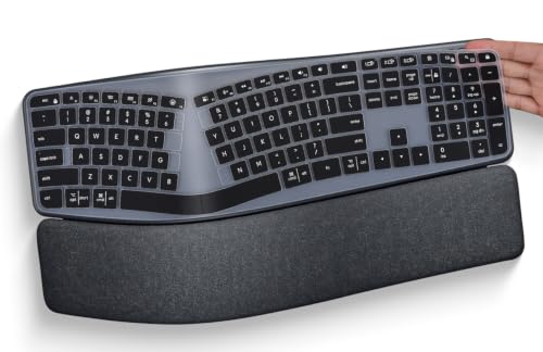 Keyboard Cover Skin for Logitech Refurbished Ergo K860 Wireless Ergonomic Keyboard, Logitech Keyboard Accessories Protector, Black - color: Black, size: Refurbished ERGO K860